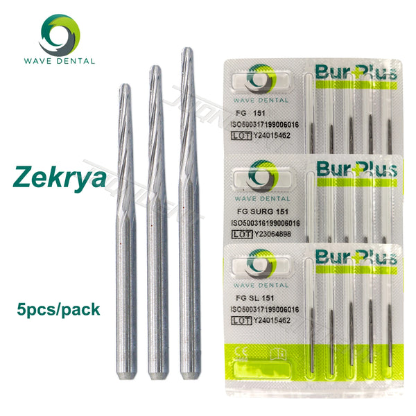 5Pcs/Pack WAVE Dental Extraction Burs Zekrya Burs Dental Tungsten Carbide Bur FG 1.6mm For High Speed Handpiece FG151