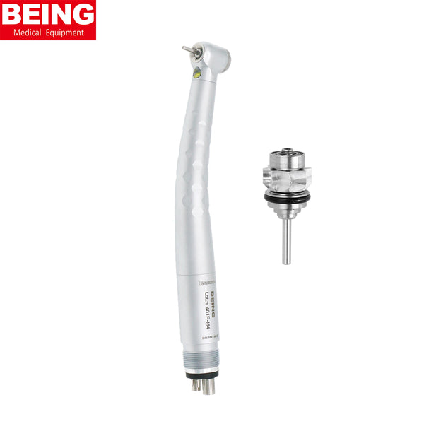 BEING Dental LED Self Power High Speed Air Turbing Handpiece 3 Spray Ports 401P-M4-E 4 Holes fit Compatible PANA-MAX