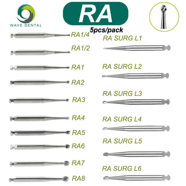 Dental Tungsten Carbide Burs Dentistry Drills Bits RA 2.35mm Round Head Low Speed Burs Dental Laboratory Equipment